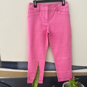 Women’s Pink Stretch Knit Capri Pants